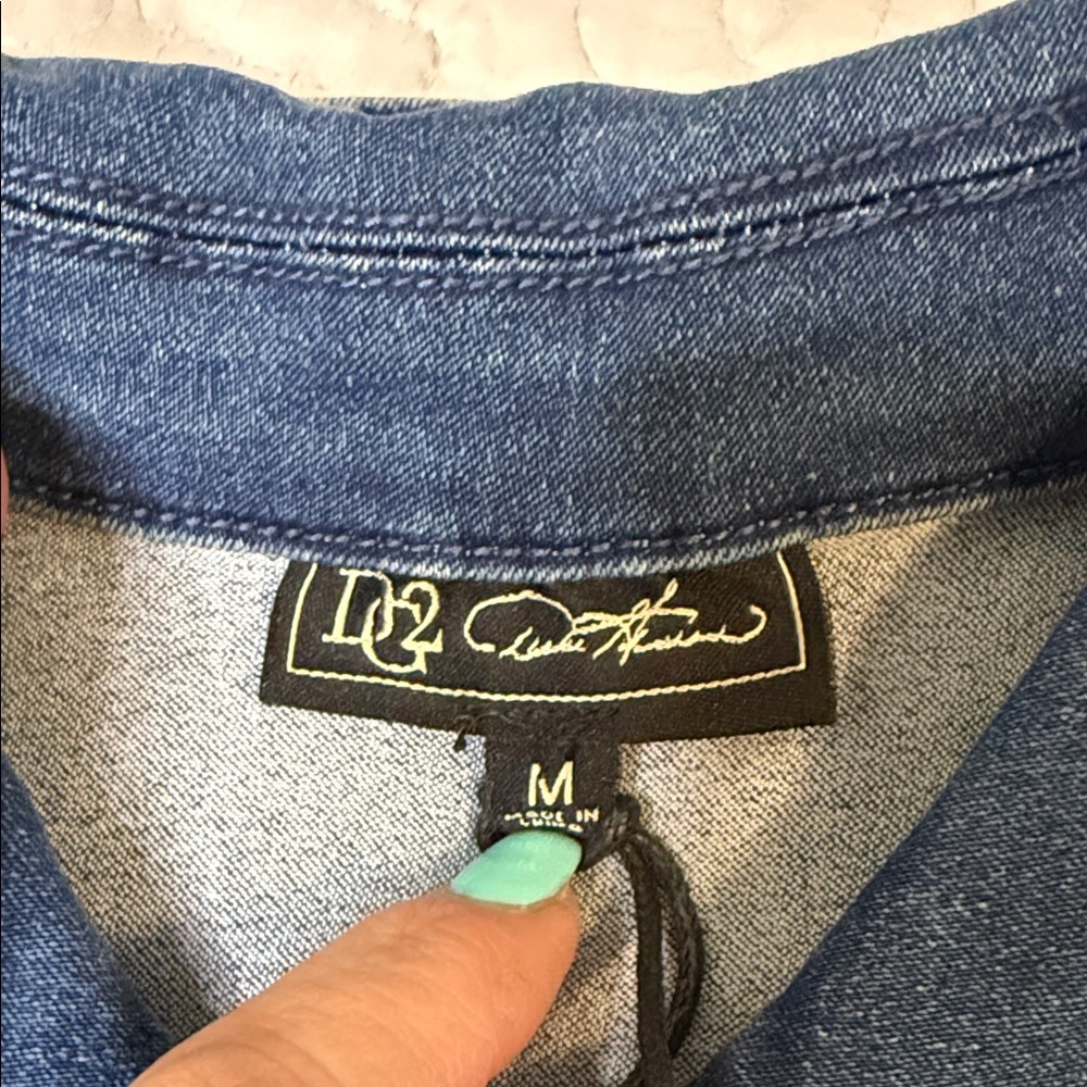 NWT Diane Gilman Blue Denim Jacket with stretch. - Picture 2 of 11